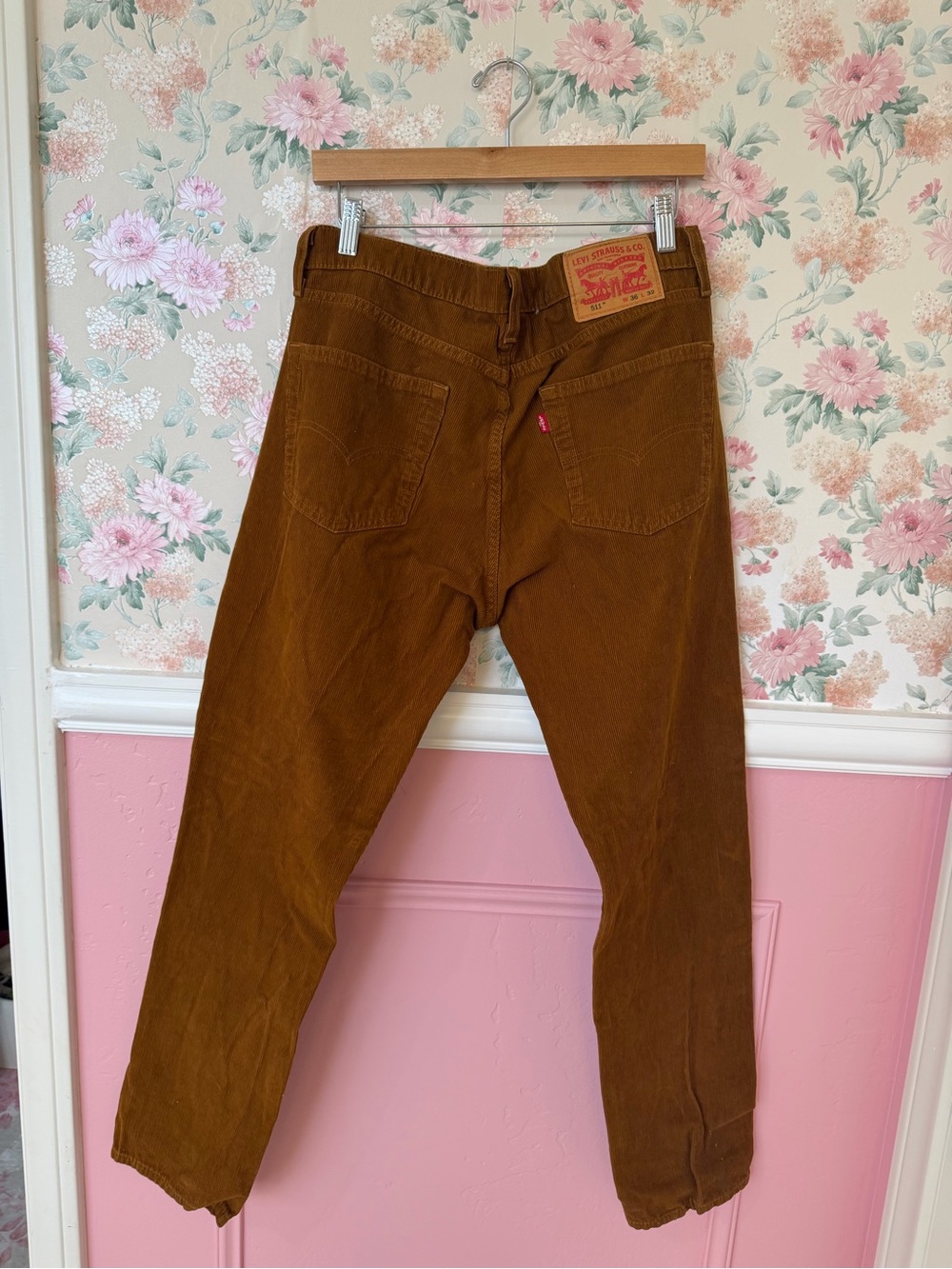 Levi's 511 Corduroy Pants in Rust Brown